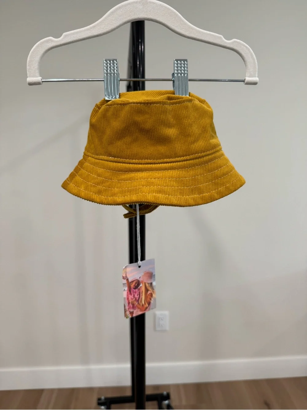 NWT Blue Corduroy Infant Bucket Hat Mustard Yellow/Gold, Size 3-6 Months